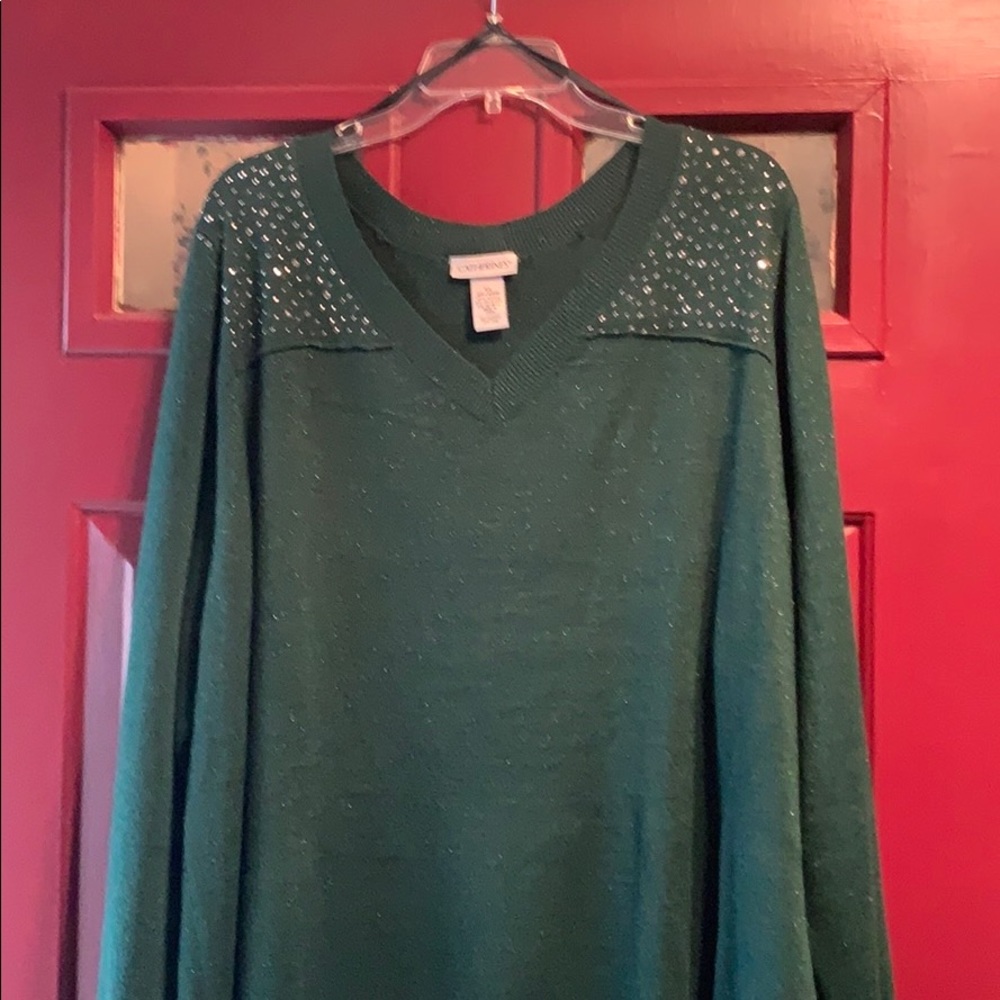 CATHERINES SIZE 3x 26/28 Green Sweater